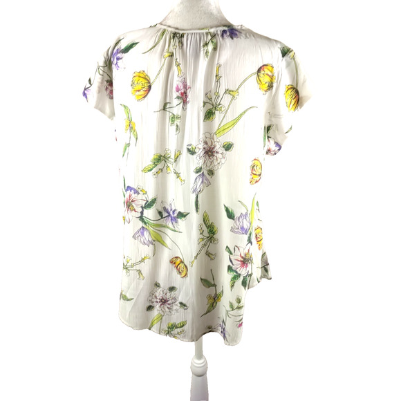 Liz Claiborne Women's Shirt Size Large Lace Cream Color Orchid Flowers - Picture 4 of 8